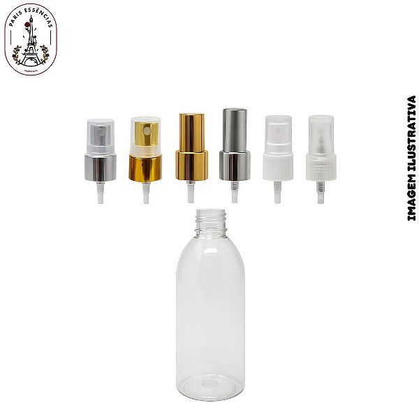 Frasco Pet Cilindro 100ml Cristal c/ Válvula Spray