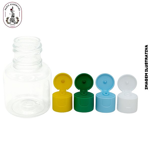 Kit 10 Frascos Pet Cristal 20ml c/ Tampa Flip Top