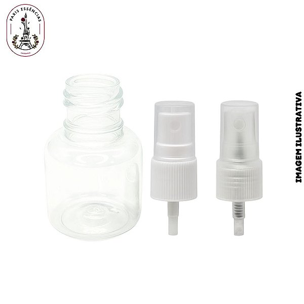 Kit 10 Frascos Pet Cristal 20ml c/ Válvula Spray