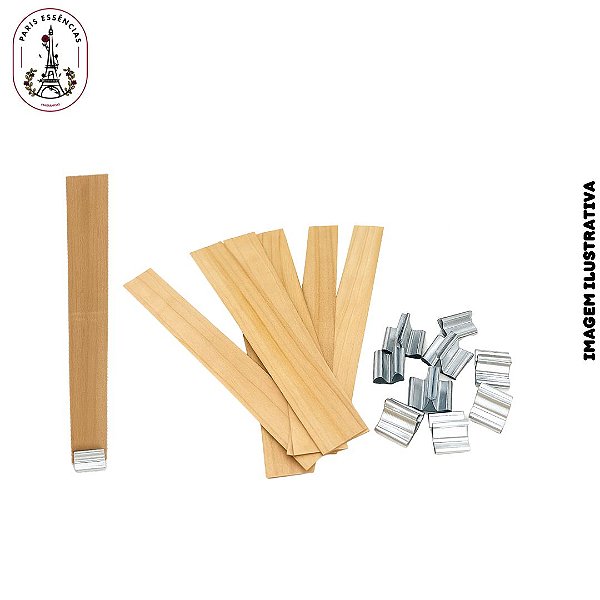 Pavio de Madeira 13cm c/Suporte - (10 UND)