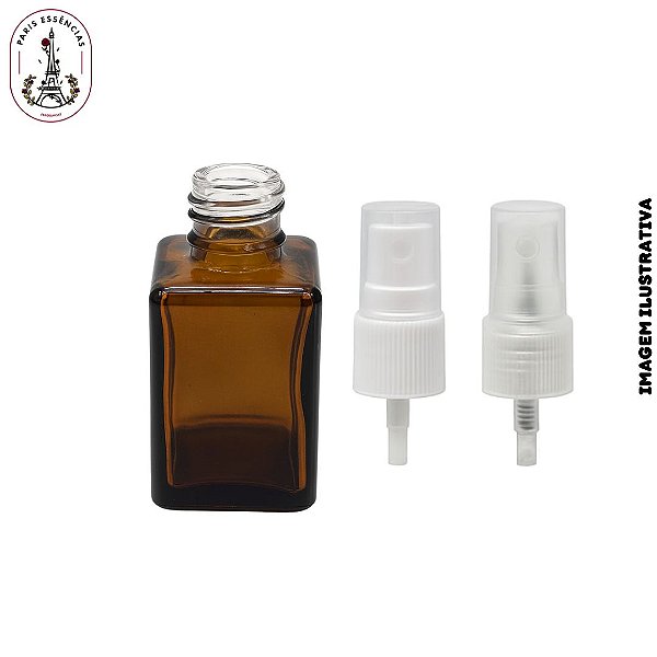 Vidro 30ml Retangular Âmbar c/ Válvula Spray