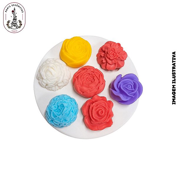 Molde De Silicone Vela Mini Flores - 7 Cavidade