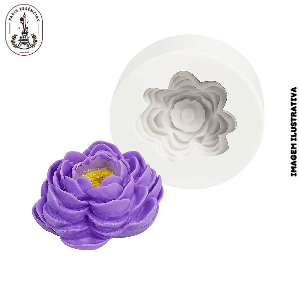 Molde De Silicone Vela Rosa Selvagem  - 1 Cavidade