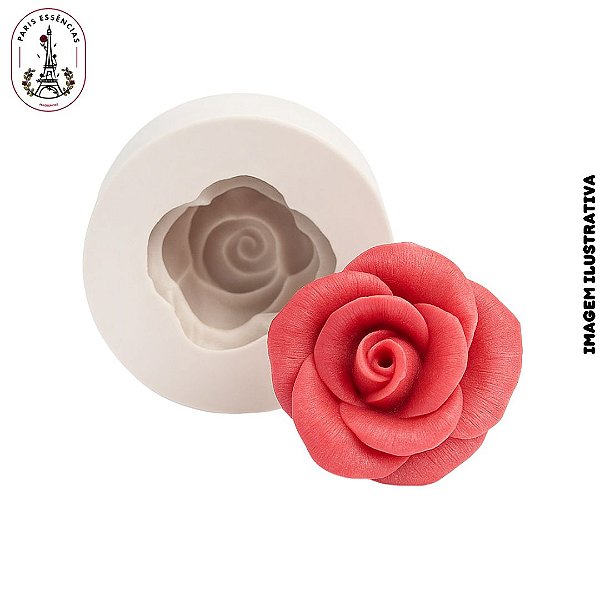 Molde De Silicone Vela Rosa Delicada  - 1 Cavidade
