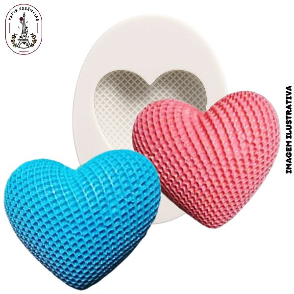 Molde De Silicone Vela Coração Xadrez - 1 Cavidade