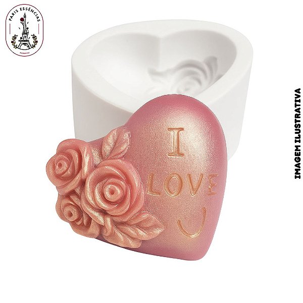 Molde De Silicone Vela Coração I Love You - 1 Cavidade