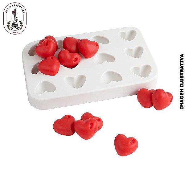 Molde De Silicone Vela Coração Gota M - 12 Cavidade