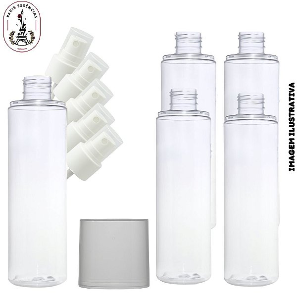 Kit 5 Frasco p/ Body Splash - 200ml Baixo Spray Branca Lisa