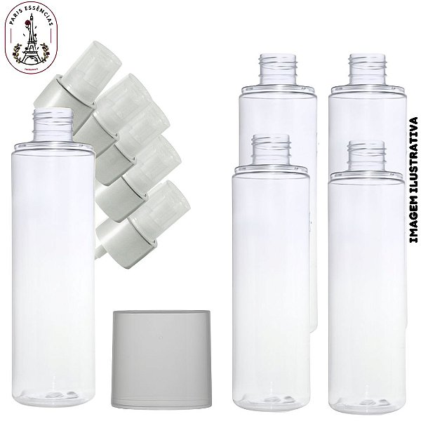 Kit 5 Frasco p/ Body Splash - 200ml Baixo Spray Prata