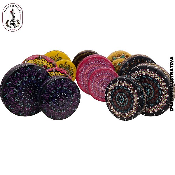 Kit de Latas Decorativas Mandala c/2 (200 ml e 100 ml)