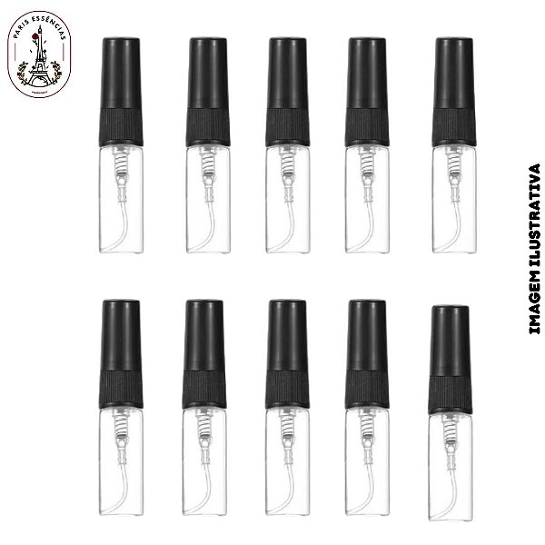Kit 10 Vidros 3ml C/Spray Preta