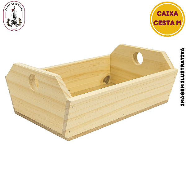 Caixa Cesta em Madeira M - (un)