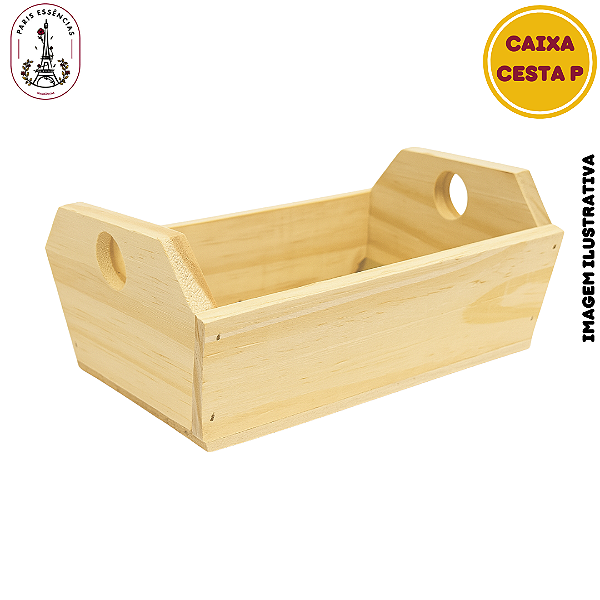Caixa Cesta em Madeira P - (un)