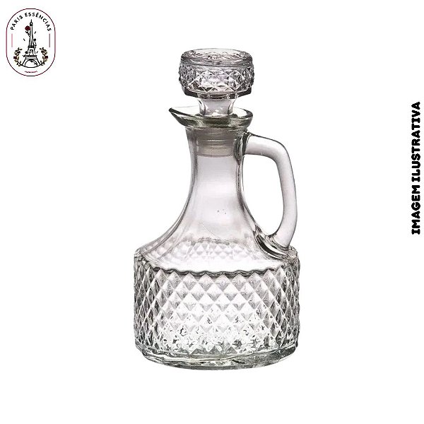 Garrafa p/Azeite de Vidro c/Tampa Cristal - 370ml