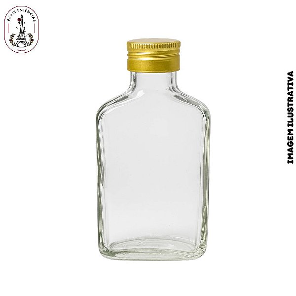 Garrafinha de Vidro 100ml c/Tampa - Estilo Cantil Bolso