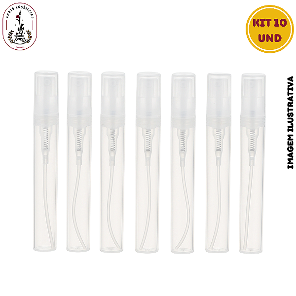 Kit com 10 Frascos Provador Transparente Spray – 8ml