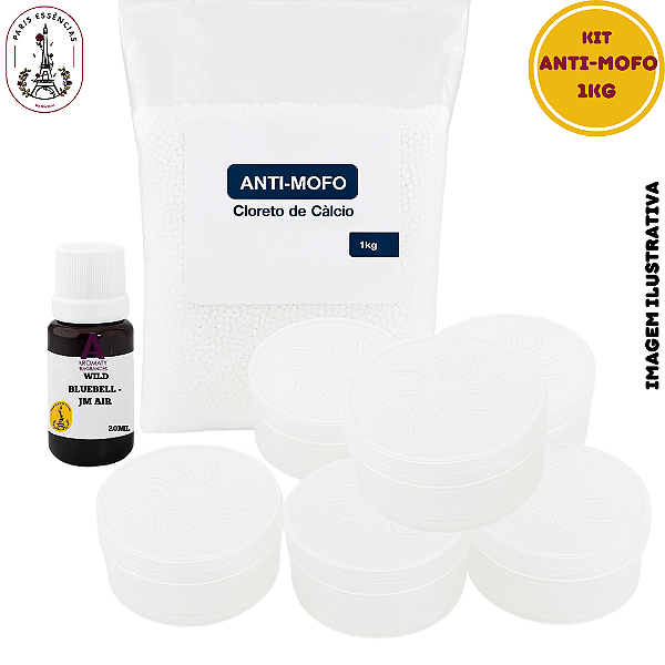 Kit Anti-Mofo c/ 6 Potes + 1kg Cloreto + Essência 20ml