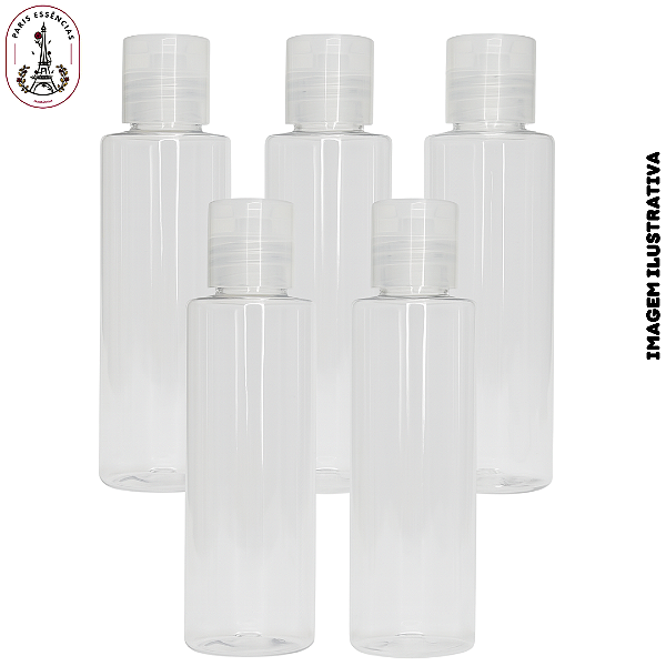 Kit 5 frasco Pet de 200ml c/Tampa Disk Top