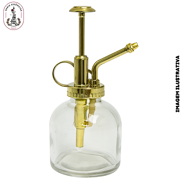 Borrifador de Vidro 200ml Luxo Dourado - (Unidade)