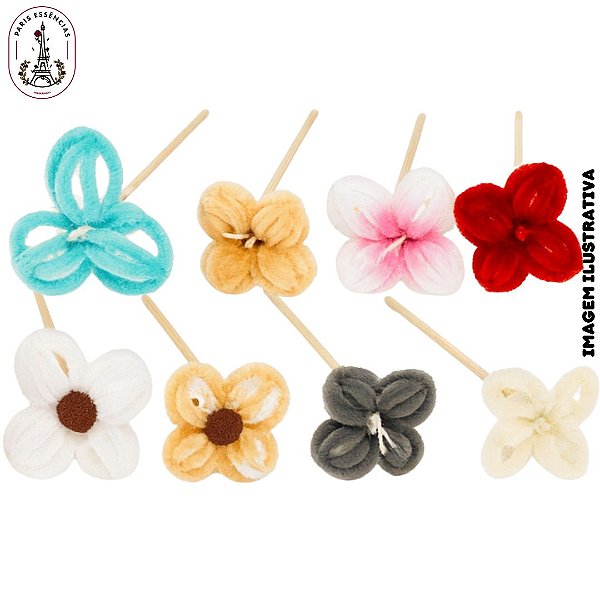 Vareta Decorativa Flor Veludo Color Mista - 25cm (Unidade)