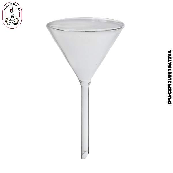 Funil de Vidro Liso com Haste Curta – 75mm (Unidade)