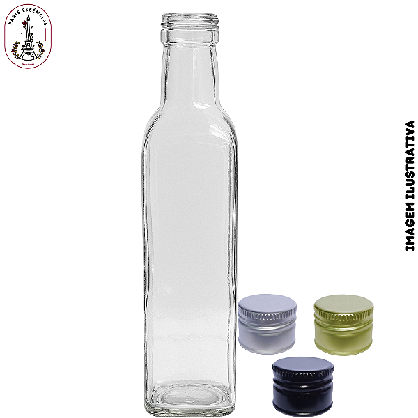 Garrafa Azeite Cristal Quadrada 500ml - (Unidade)