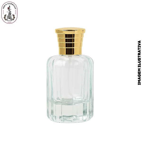 Porta Perfume 30ml Splendor Tampa Dourada – Unidade