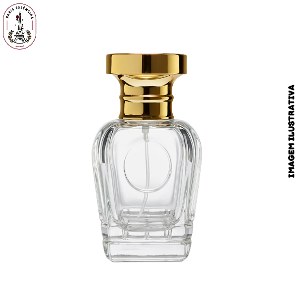 Porta Perfume 30ml Itálica Tampa Dourada/Preta – Unidade