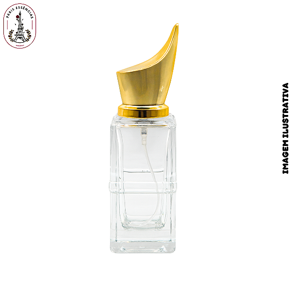 Porta Perfume 30ml Tampa Dourada – Unidade