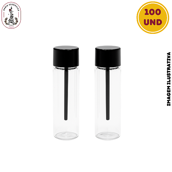 Frasco Flaconete 4ml Pet Transparente c/Haste - Pacote (100 UND)