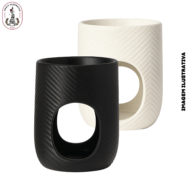 Réchaud de Cerâmica p/Óleos Dom - Creme e Preto (UN)