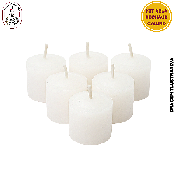 Kit Vela Réchaud Branca - (6 Unidade)