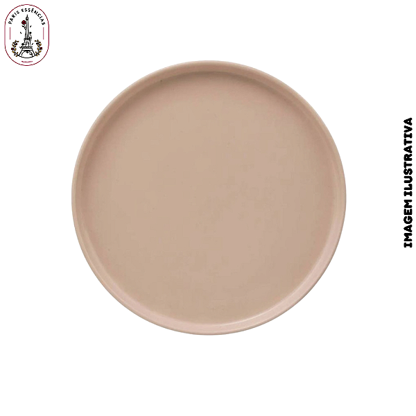 Bandeja de Cerâmica 21x2cm – Bege Rosada (1 Unidade)