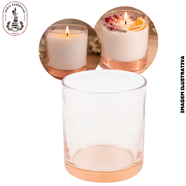 Copo Para Vela De Vidro Rose 100ml - (UN)