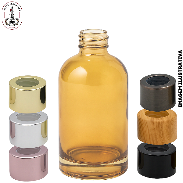 Vidro 200ml York Mel Translucido com Tampa Difusor - (UN)