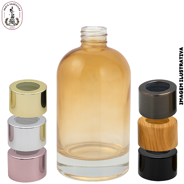 Vidro 350ml York Mel Translucido com Tampa Difusor - (UN)