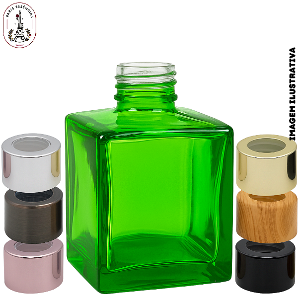 Vidro 250ml Cubo Verde com Tampa Difusor - (UN)