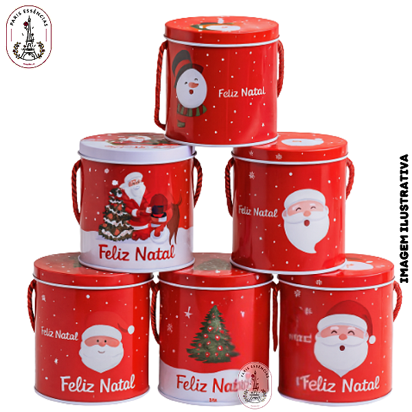 Pote de Metal 800ml Color - Linha Natalina Decorativa (UN)