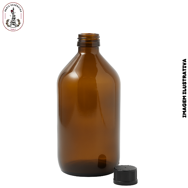Vidro Âmbar 500ml com Tampa Lacre - (UN)