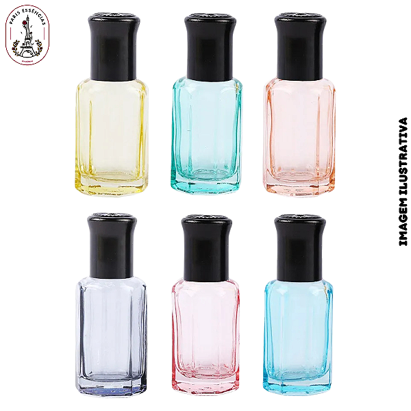 Kit 6 Vidros Porta Perfume Teste - Cores 12ml
