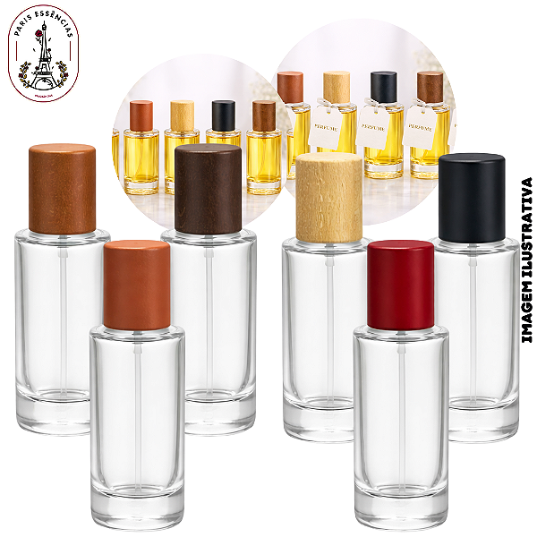 Porta Perfume Vidro com Tampa Color – 30ml (UN)