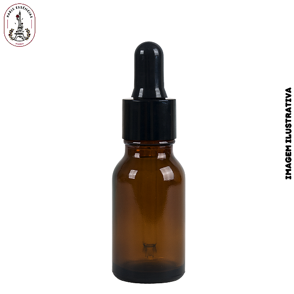 Vidro Âmbar 20ml com Tampa Cânula Preta - (UN)