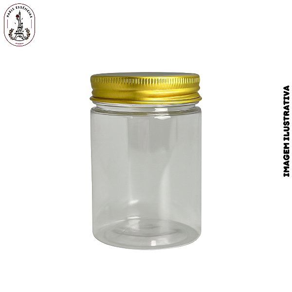 Pote Plástico 150ml - Com Tampa Alumínio Dourado