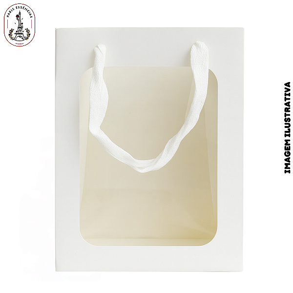 Sacola Branca de Papel M C/Visor - 18x25cm Unidade
