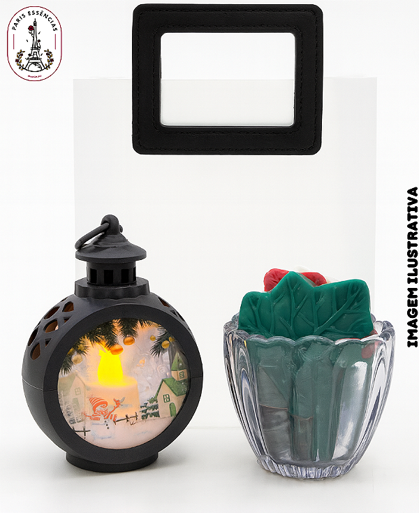 Kit Natal Black Luxo – Luminária, Sabonetes e Sacola PVC