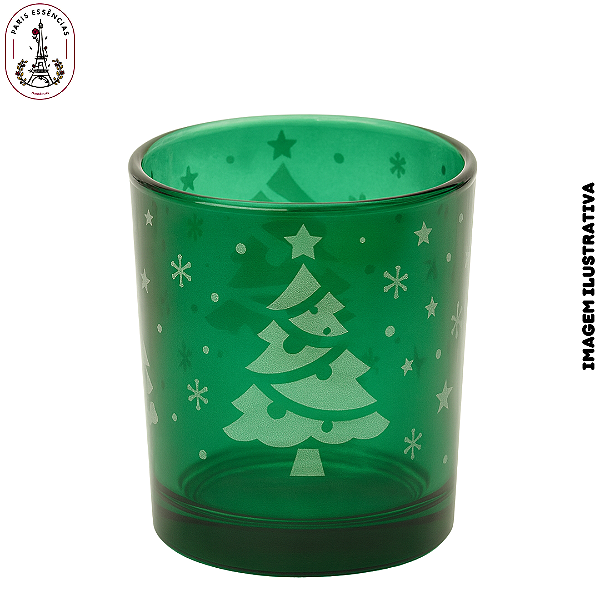 Copo p/Vela Natalino Verde Árvore de Natal - 200ml (UN)