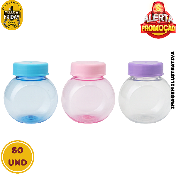 Kit 50 Mini Potes Pet Coloridos 80ML | Promoção Yellow Friday