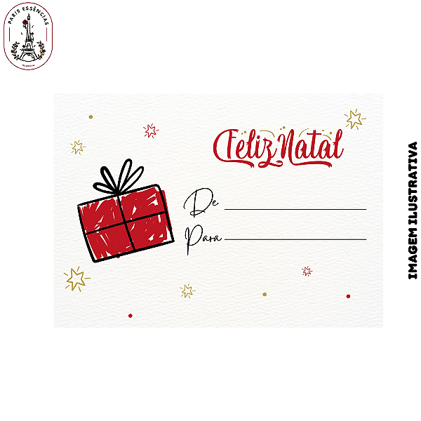 Cartão de Feliz Natal ("DE - PARA") 9X10cm C/25 und. - Modelo 3989