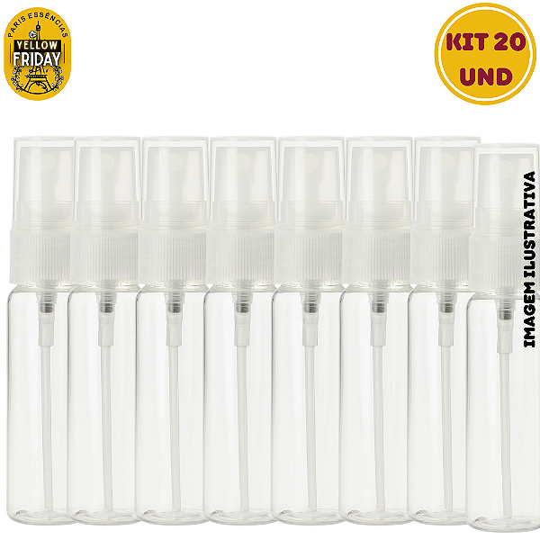 Kit 20 Vidros Flaconete C/Spray - 20ml