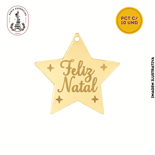 Tag Acrilico Estrela Sortidas 4x4 (10un)
